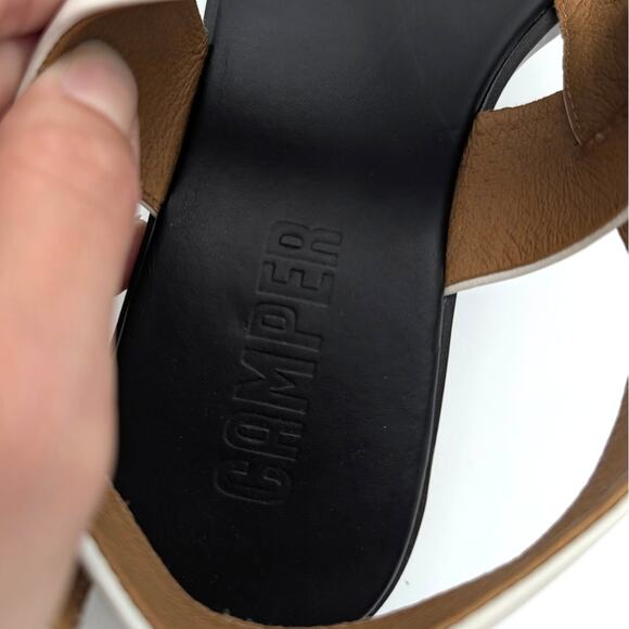 Camper Dana Double Strap Sandals Open Square Toe Women's White Size US9 EU39.5 - Picture 11 of 12